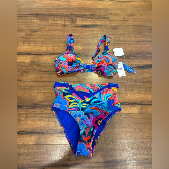 Skinnydippers Other - Skinny Dippers Women's Bikini Top & Bottom Swimsuit Set Sz Small Blue NWT